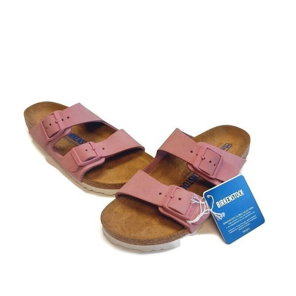 Birkenstock Arizona Soft Footbed Leather Sandals Womens Size 5 EU 36 Pink Rose - Picture 5 of 9